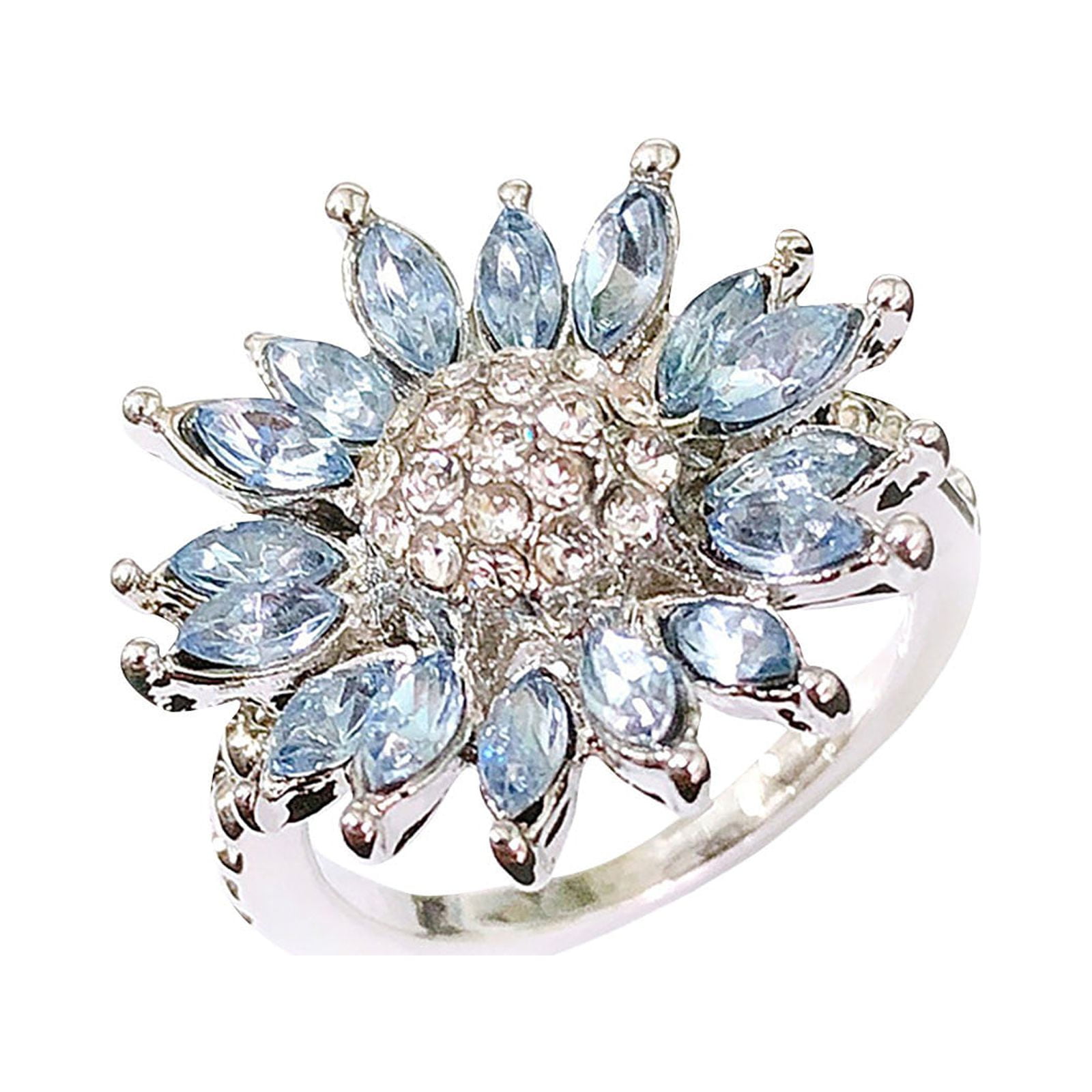 ELFINDEA Ring Zircon Ladies Gift Jewelry Girls Wedding Rings Silver 8 -  Walmart.com
