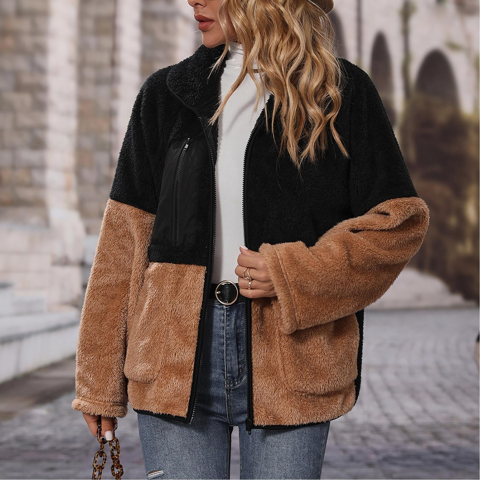 double faced long jacket