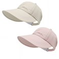 thumbnail image 1 of WGRFFH 2 Pack UPF Sun Protection Baseball Hat for Men and Women,Quick-Drying Waterproof Lightweight Wide Large Brim Visor UV Shade Adjustable Ponytail Cooling Outdoor Sports Cap,Golf Dad Hat Pink, 1 of 7