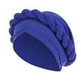 thumbnail image 1 of WGRFFH African Turban Head Wrap for Black Women Braid Beanie Stretchy Elastic Turban Hair Wrap Pre-Tied Twisted Hat Chemo Cancer Cap Braid Hair Cover Braid Hat Muslim Ruffle Cancer Turban Wrap Cap, 1 of 5