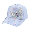 thumbnail image 1 of WGRFFH Bling Butterfly Sequin Baseball Cap for Women,Studded Rhinestone Adjustable Sparkling Baseball Hat,Hip Hop Hat,UV Protection Duckbill Hat,Breathable Cotton,Outdoor Casual Trendy Sun hat Blue, 1 of 7
