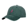 thumbnail image 1 of WGRFFH Breast Cancer Awareness Hat for Women,Embroidered Pink Ribbon Vintage Washed Cotton Adjustable Baseball Cap,Survivor Support Gift for Daily Outdoor Casual Wear Blackish Green, 1 of 8