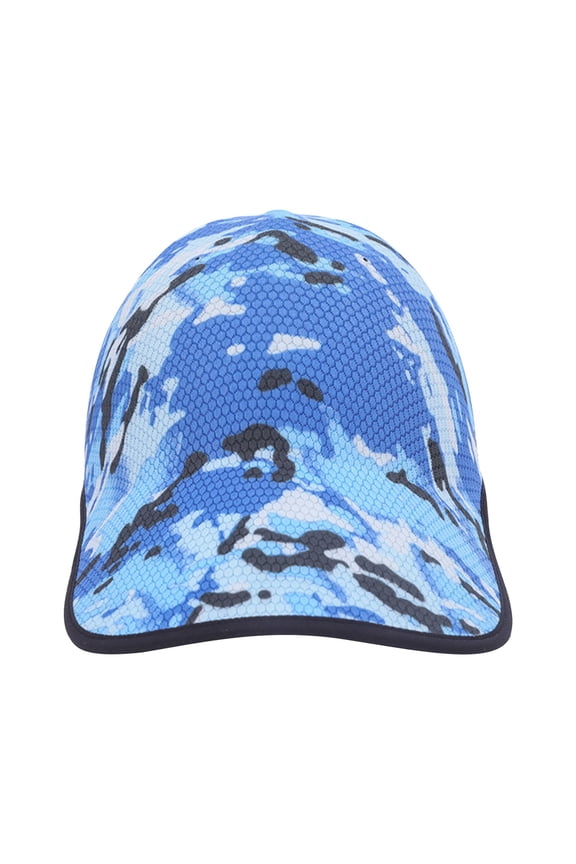 Camo Mesh Baseball Cap,Breathable Holes Profile Dad Hat,Curved Brim Trucker Hat,Lightweight Quick Dry Sun Protection Outdoor Casual Cap for Hunting Fishing Hiking Travel Daily Running Blue