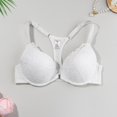 thumbnail image 1 of WGRFFH Lace Push Up Bra for Women Underwire Full Coverage Supportive Bra,Padded Cups With Wide Adjustable Straps,Side Support Back Smoothing And Comfortable Lift For Everyday Wear White L, 1 of 3