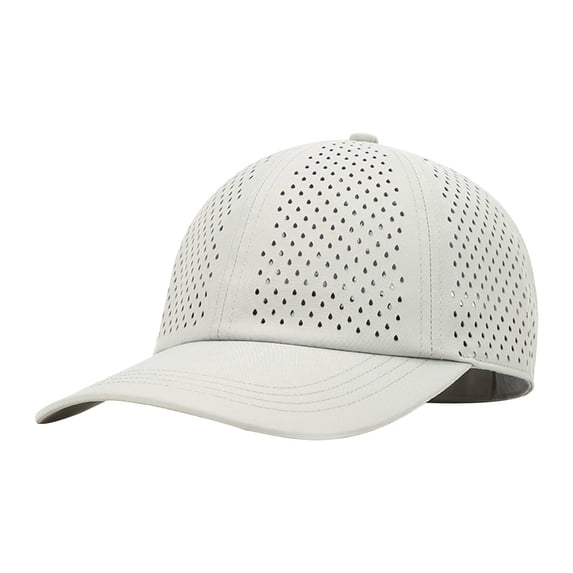 WGRFFH Men Quick Dry Baseball Cap,Laser Cut Mesh Ball Curved Brim Snapback Hat,Summer Adjustable Performance Hat,Breathable Perforated Baseball Cap,6 Panel Baseball Cap,Sun Protection Light Ashy A