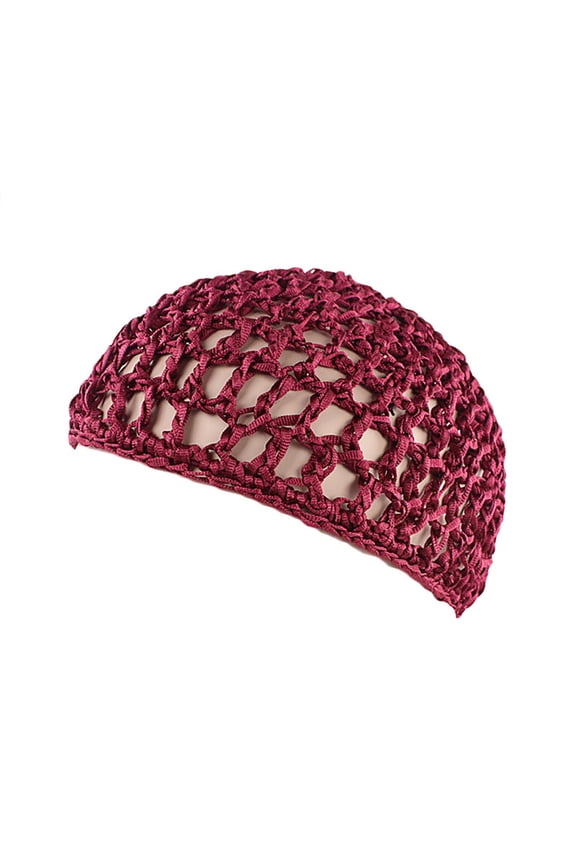 Mesh Crochet Hair Net Rayon Knit Snood Hat Thick Short Women Hairnet Snoods Cover Ornament for Sleeping Handmade Hairnet Wig Cap Top Net Cap Solid Color Hair Care Cap Sleeping Cap B