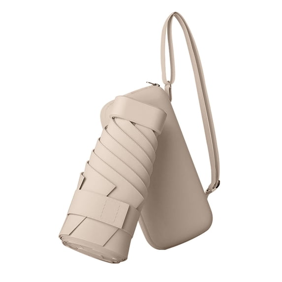 WGRFFH Mini Compact Travel Umbrella With Storage Case Lightweight Portable PurseâSize UV Protection Parasol Windproof Sun Rain Umbrella for Women Men Outdoor Daily Travel Essentials Beige One Size