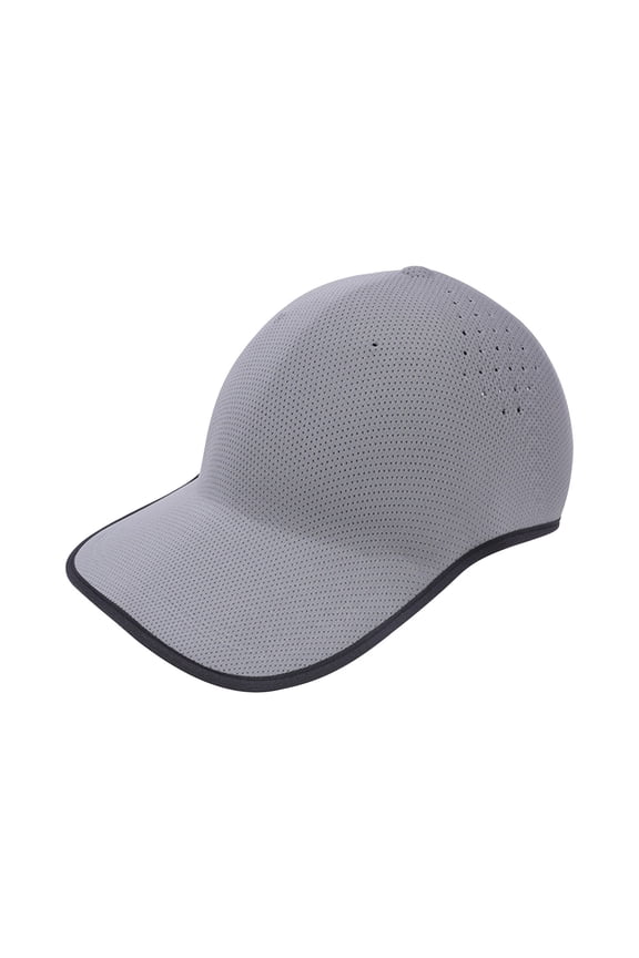 Seamless Uncrushable Lightweight Sports Baseball Cap,Race Day Men's Running Hat,Quick Dry Mesh Cap Sweatband,Performance Breathable Holes Profile Low Profile Dad Hat For Travel Running Grey