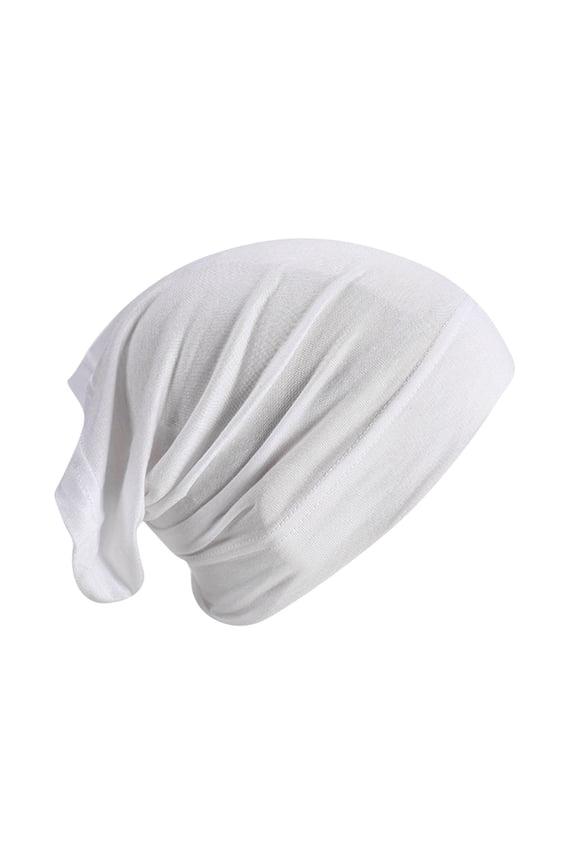 Slouchy Beanie Chemo Capsfor Women Men Lightweight Breathable Headwear Baggy Dwarf Cap Fashion Skull Cap Soft Hipster Hatfor Curly Hair Protection Night Sleeping Hatfor All Seasons White