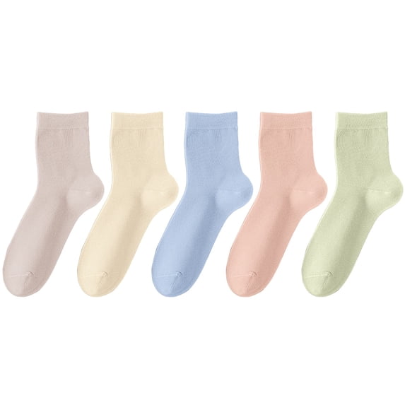 WGRFFH Thin Cotton Socks for Women 5 Pairs Wide Non Binding Ankle Socks Colorful Above Ankle Socks Moisture Wicking Breathable Comfortable Quarter Length Anti-pilling Cotton Daily Socks O
