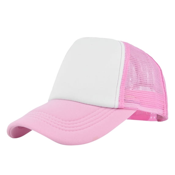 WGRFFH Trucker Hat Baseball Cap Snapback Fitted Hats for Men Women Snap Closure Design Breathable Mesh Side Durable Sponge Color Matching Simple Casual Peaked Cap Travel Holiday Sports Cap Pink