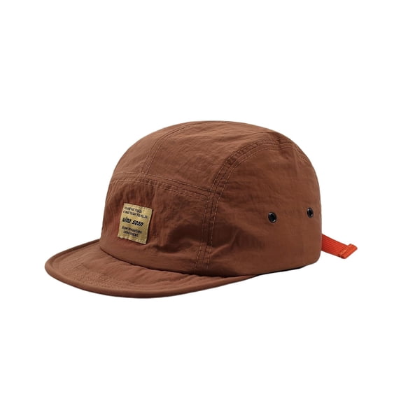 WGRFFH Unisex Vintage Japanese Streetwear hat Hip Hop 5 Panel Short Brim Duckbill Snapback Baseball Cap Breathable Quick Dry Polyester Casual Daily Outdoor Sports Fashion Headwear Accessory Brown