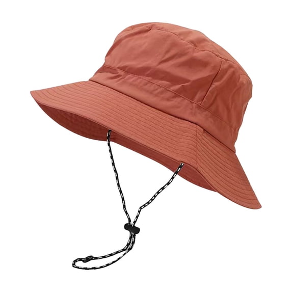 WGRFFH Waterproof Bucket Rain Hat with Chin Strap,Quick Dry Packable Boonie Sun Hat,Safari Hat ,Bucket Hat Wide Brim UV Protection Sun Hat,Fishing Hiking Outdoor Hats for Men and Women Brick Red A