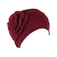 thumbnail image 1 of WGRFFH Women African Turban Flower Knot Headwrap Pre Tied Bonnet Beanie Cap Headwrap Hair Loss Wrap Headband Tie Ethnic Hair Cover Wrap Turban Headwear Turban Cap for Women Cancer Head Hat Cap A, 1 of 4