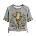 thumbnail image 1 of WGRFFH Women's I Could Be Meaner But Jesus Said No Funny Christian Frog T-Shirt Classic Christian Shirts,Religious Humor Top,Cute Frog Garden Graphic T-Shirt for Summer,Cottage Core Grey S, 1 of 3