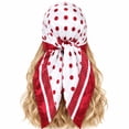 thumbnail image 1 of WGRFFH Women's Polka Dot Print Satin Square Head Scarf,Lightweight Silky Hair Wrap Bandana Kerchief,Multipurpose Neck Scarf Headband Accessory for Daily Hairstyle Decoration Red, 1 of 6
