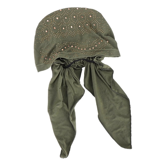 WGRFFH Womens Rhinestone Head Scarf Pre-Tied Headwraps Soft Turbans Cancer Hats Coverings Scarves Skull Caps Hair Cover Stretchy Beanie Bandana Head Wrap Chemo Cap Spandex Bandana Du Rag JN