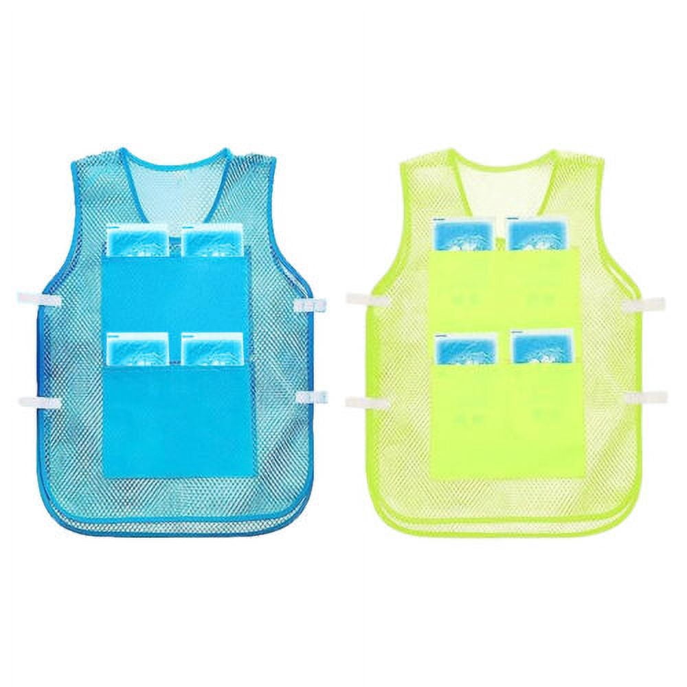 WGRLIT 2Pcs Ice Vest Reflective Cooling Vest With 8Pcs Ice Bags ...