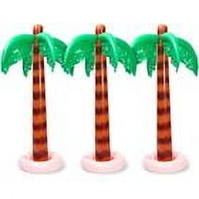WGRLIT 3 Pack Inflatable Palm Tree Decor for Tropical Pool Party Entryway, Table, 35 In