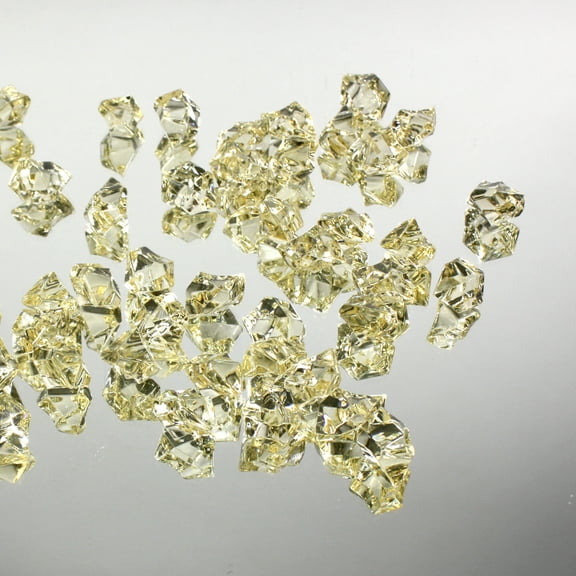 WGV 1 Pound of Decorative Fillers Acrylic Crystal Ice Rocks - Champagne - 9" Wide x 1" Tall- 1 Bag
