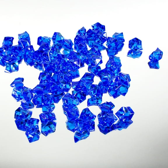 WGV 1 Pound of Decorative Fillers Acrylic Crystal Ice Rocks - Royal Blue- 9" Wide x 1" Tall- 1 Bag