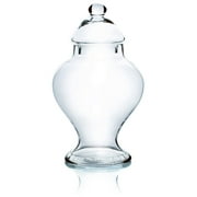 WGV Apothecary Jar, Width 6.7", Height 12", Clear Urn Round Glass Storage Container Fruit Food Cake Candy Liquid Jar with Lid for Wedding Party Ceremony Banquet Event Office Home Decor 1 Piece