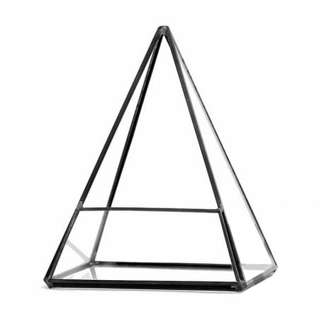WGV Black Pyramid Geometric Glass Terrarium - 5.5" Wide x 7.5" Height, Good quality Terrarium - 1 Pc