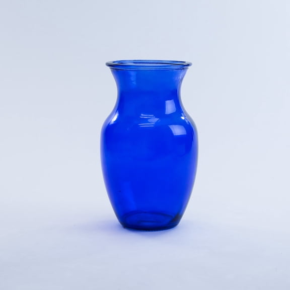WGV Blue Rose Bouquet Vase, Machine Blown  - 4.75" Wide x 8" Height, Good quality, Heavy Weighted Base - 1 Pc