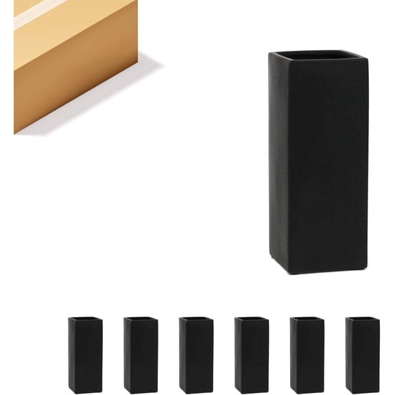 WGV Ceramic Block Vase Bulk, 5" W x 14" H, (Multiple Size/Color Choices) Matte Tall Square Flower Planter Pot, Accents Home Office Tabletop Decor, Ideal Gifts Black 6 Pieces (CSB0514BK)
