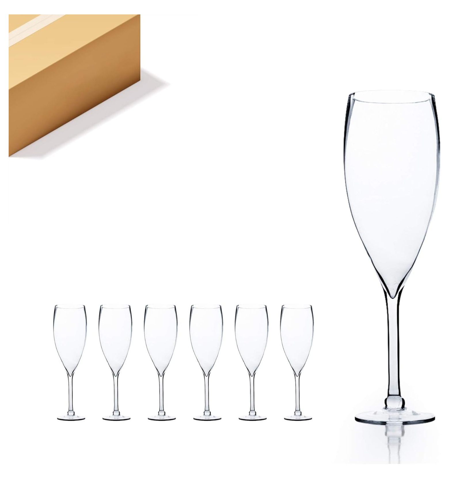 WGV Champagne Glass Vase Bulk, Width 6", Height 20", (Multiple Sizes