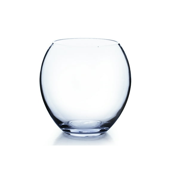 WGV Clear Bubble Bowl Glass Vase- 7.5" Wide x 8" Height, Good quality, Heavy Weighted Base - 1 Pc