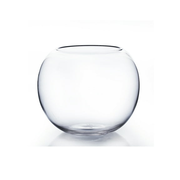 WGV Clear Bubble Bowl Glass Vase- 8" Wide x 7" Height, Good quality, Heavy Weighted Base - 1 Pc