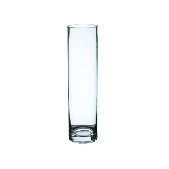 WGV Clear Cylinder Glass Bud Vase - 2" Wide x 8" Height, Good quality, Heavy Weighted Base - 1 Pc