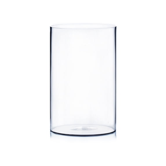 WGV Clear Cylinder Glass Vase - 10" Wide x 16" Height, Good quality, Heavy Weighted Base - 1 Pc