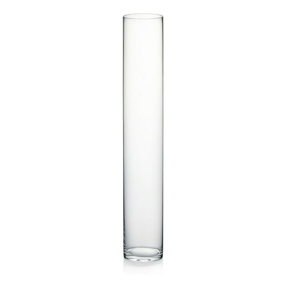 WGV Clear Cylinder Glass Vase, 4" W x 24" H, Floral Container, Glass Candle Holder Centerpiece for Home Accent Decor, 1 Piece