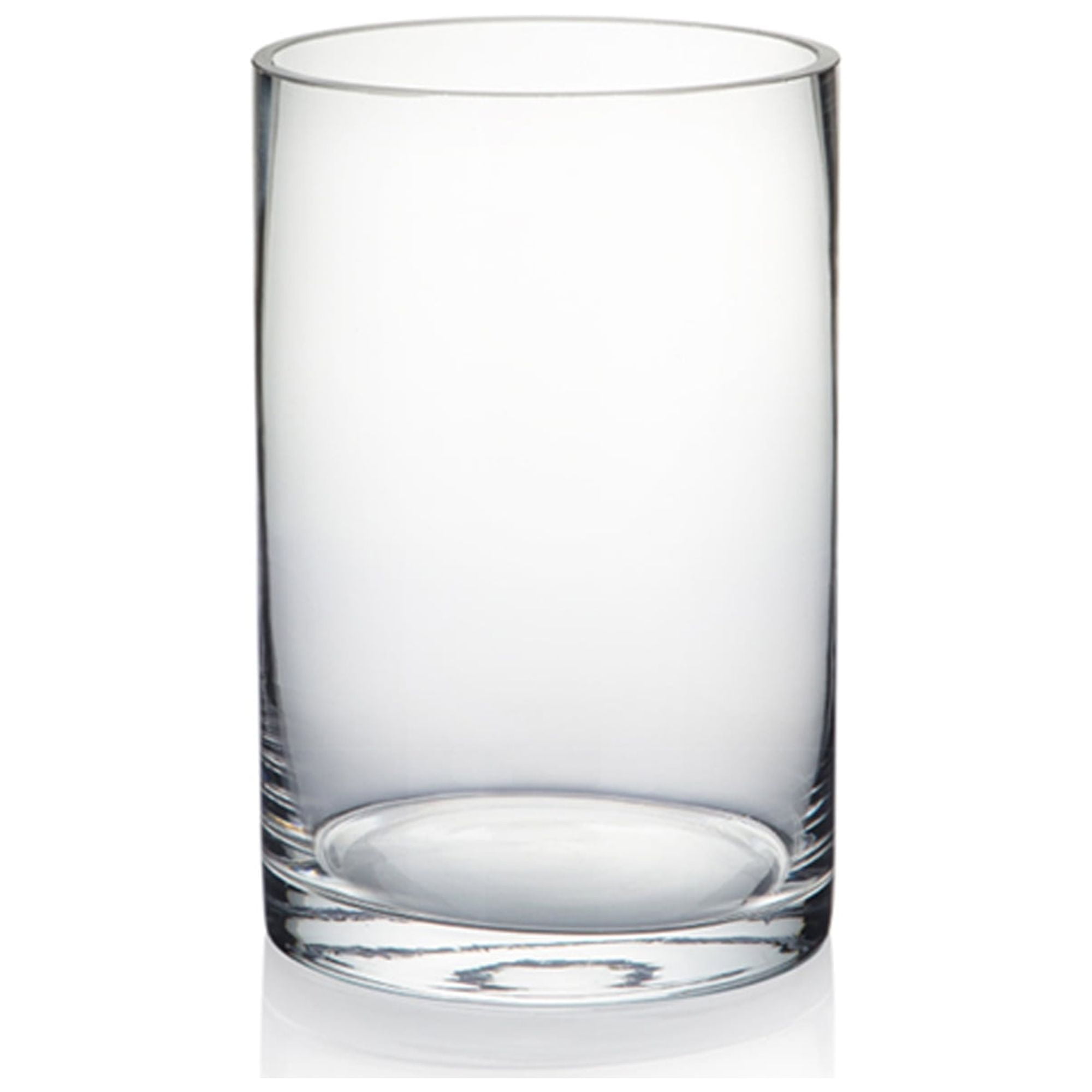 Clear Hand-Blown Glass Cylinder Vase for Floral Arrangements