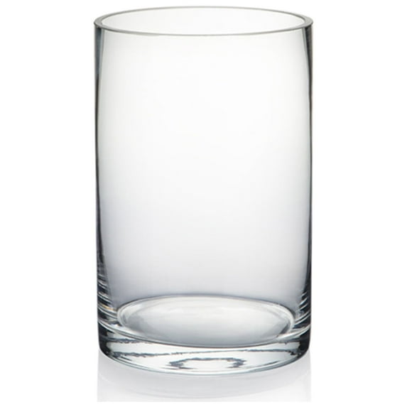 WGV Clear Cylinder Glass Vase, 4" W x 6" H, Floral Container, Glass Candle Holder Centerpiece for Home Accent Decor, 1 Piece