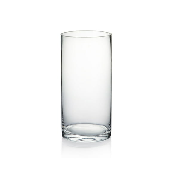 WGV Clear Cylinder Glass Vase, 4" W x 8" H, Floral Container, Glass Candle Holder Centerpiece for Home Accent Decor, 1 Piece