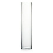 WGV Clear Cylinder Glass Vase - 6" Wide x 26" Height, Good quality, Heavy Weighted Base - 1 Pc