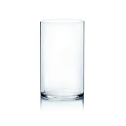 WGV Clear Cylinder Glass Vase - 7" Wide x 12" Height, Good quality, Heavy Weighted Base - 1 Pc