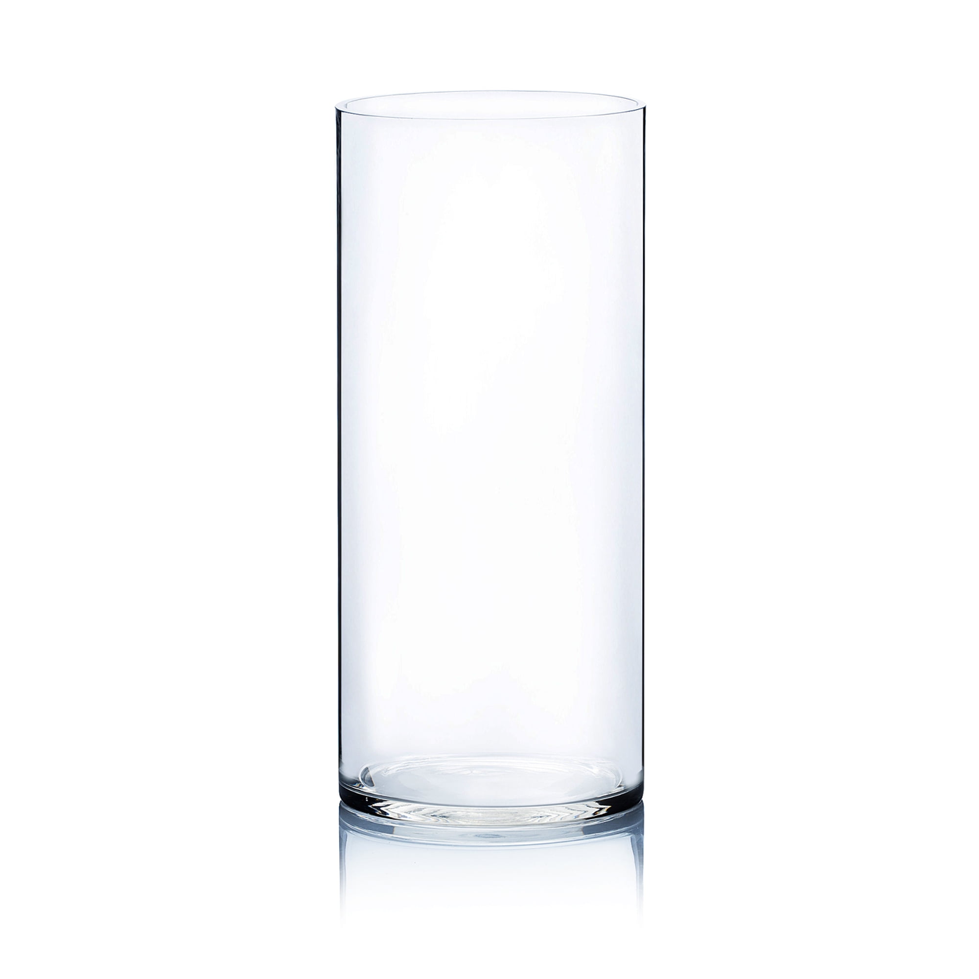 Clear Glass Cylinder Vase for Table Decor, 7" Diameter, 16" High