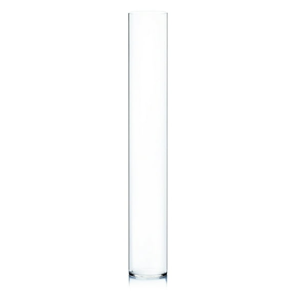 WGV Clear Cylinder Glass Vase - 7" Wide x 47" Height, Good quality, Heavy Weighted Base - 1 Pc
