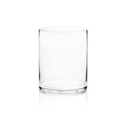 WGV Clear Cylinder Glass Vase - 8" Wide x 10" Height, Good quality, Heavy Weighted Base - 1 Pc