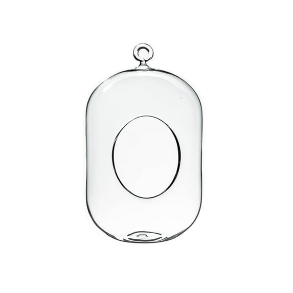 WGV Clear Cylindrical Hanging Glass Terrarium / Candle Holder - 5" Wide x 8" Height, Good quality Terrarium - 1 Pc