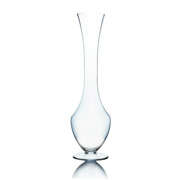 WGV Clear Large Unique Vase - 9" Wide x 31" Height, Good quality, Heavy Weighted Base - 1 Pc