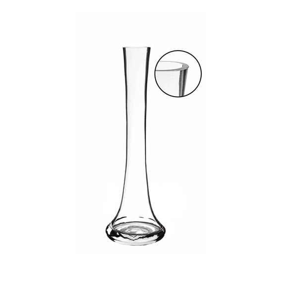 WGV Clear Medium Bud Vase- 3" Wide x 10" Height, Good quality, Heavy Weighted Base - 1 Pc
