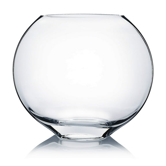 WGV Clear Moon Bowl Vase - 3" Wide x 5" Height, Good quality, Heavy Weighted Base - 1 Pc