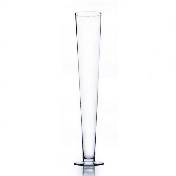 WGV Clear Pilsner Glass Trumpet Vase - 4" Wide x 24" Height, Good quality, Heavy Weighted Base - 1 Pc