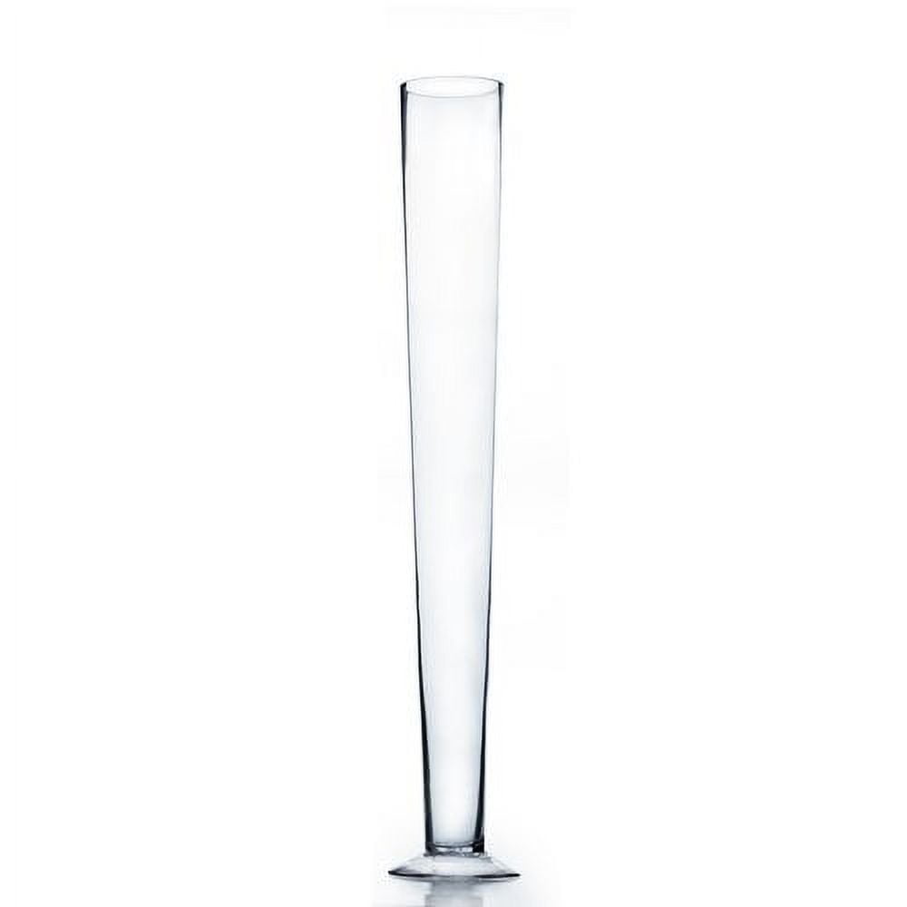 Tall Clear Glass Trumpet Vase for Floral Arrangements