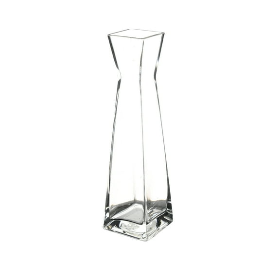 WGV Clear Pinched Bud Vase - 3" Wide x 12" Height, Good quality, Heavy Weighted Base - 1 Pc
